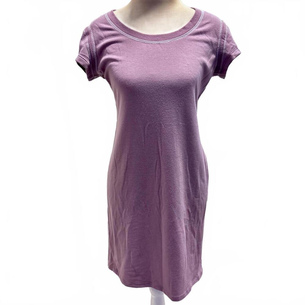 Anthropologie Samantha Dru Purple Stretch Knit Jersey T-Shirt Dress Casual